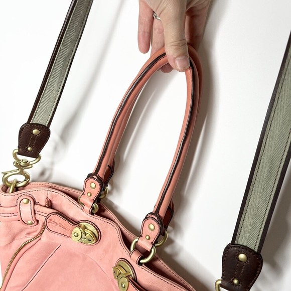 Juicy Couture Pink Large Crossbody Bucket Bag Purse - Picture 5 of 14